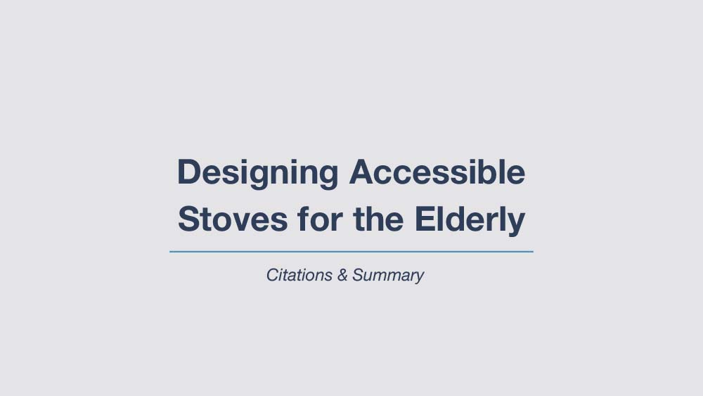 Slide deck cover page. Title: Designing Accessible Stoves for the Elderly.