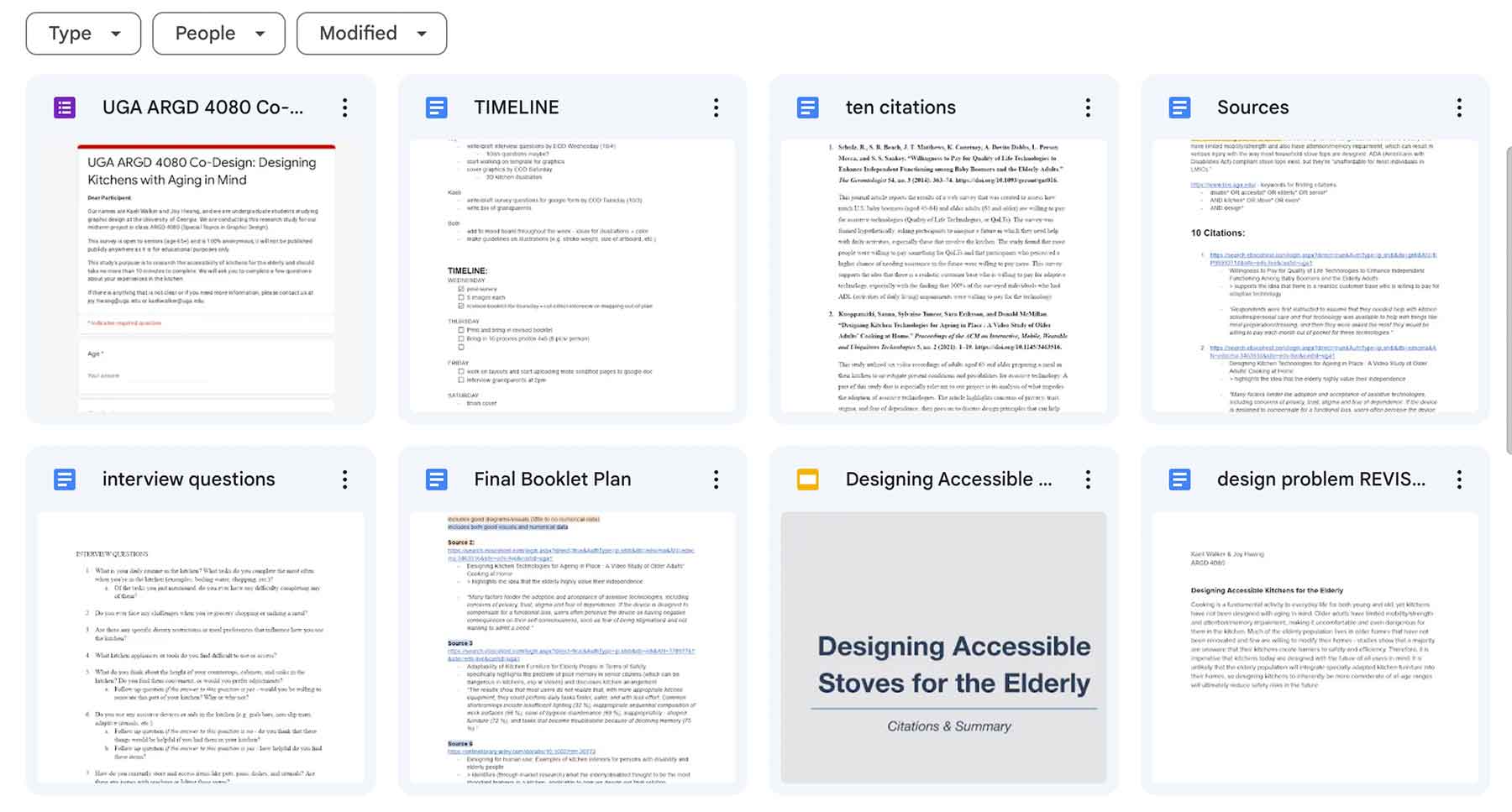 A folder of Google docs made for this research.