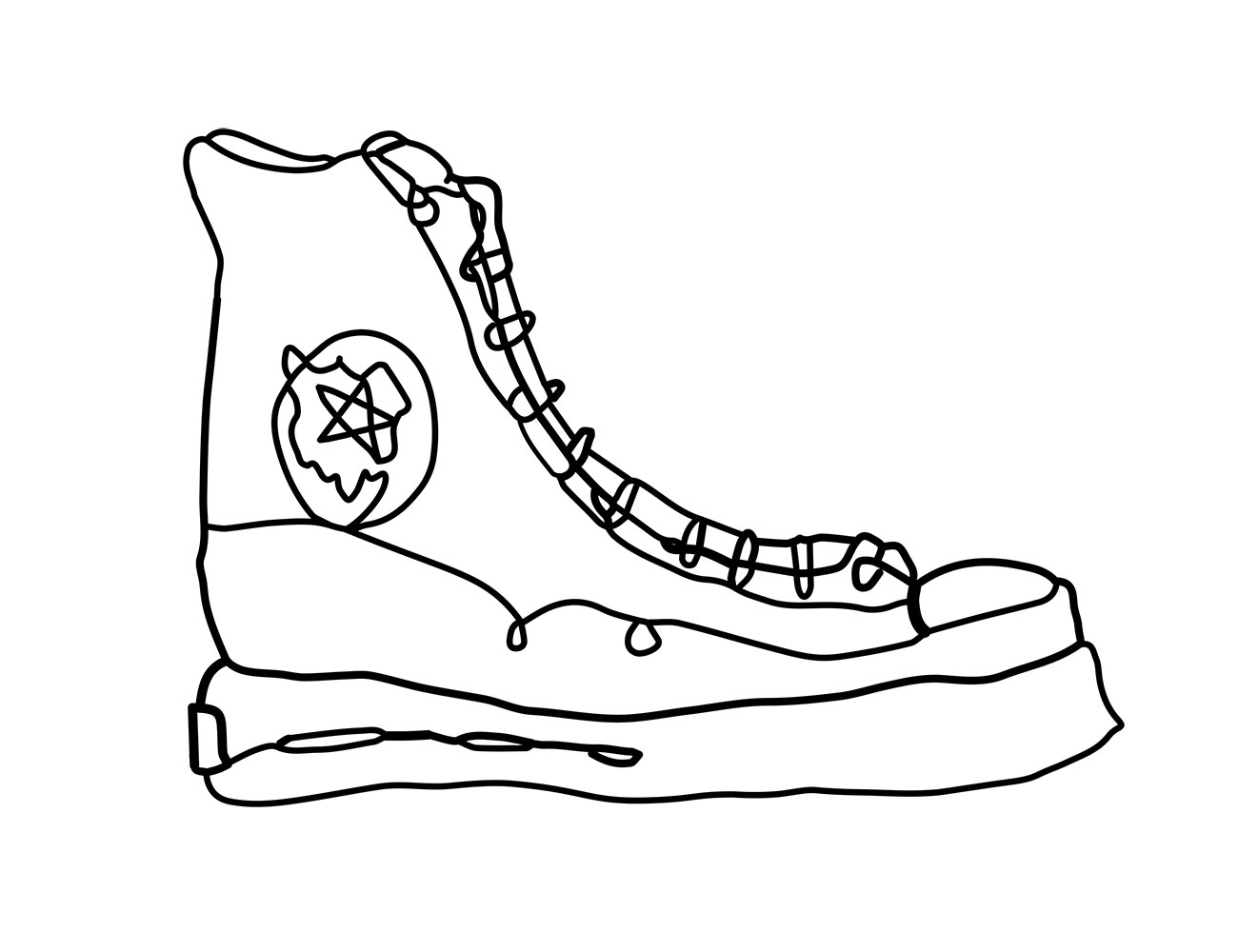Shoe drawing three: contour drawing.